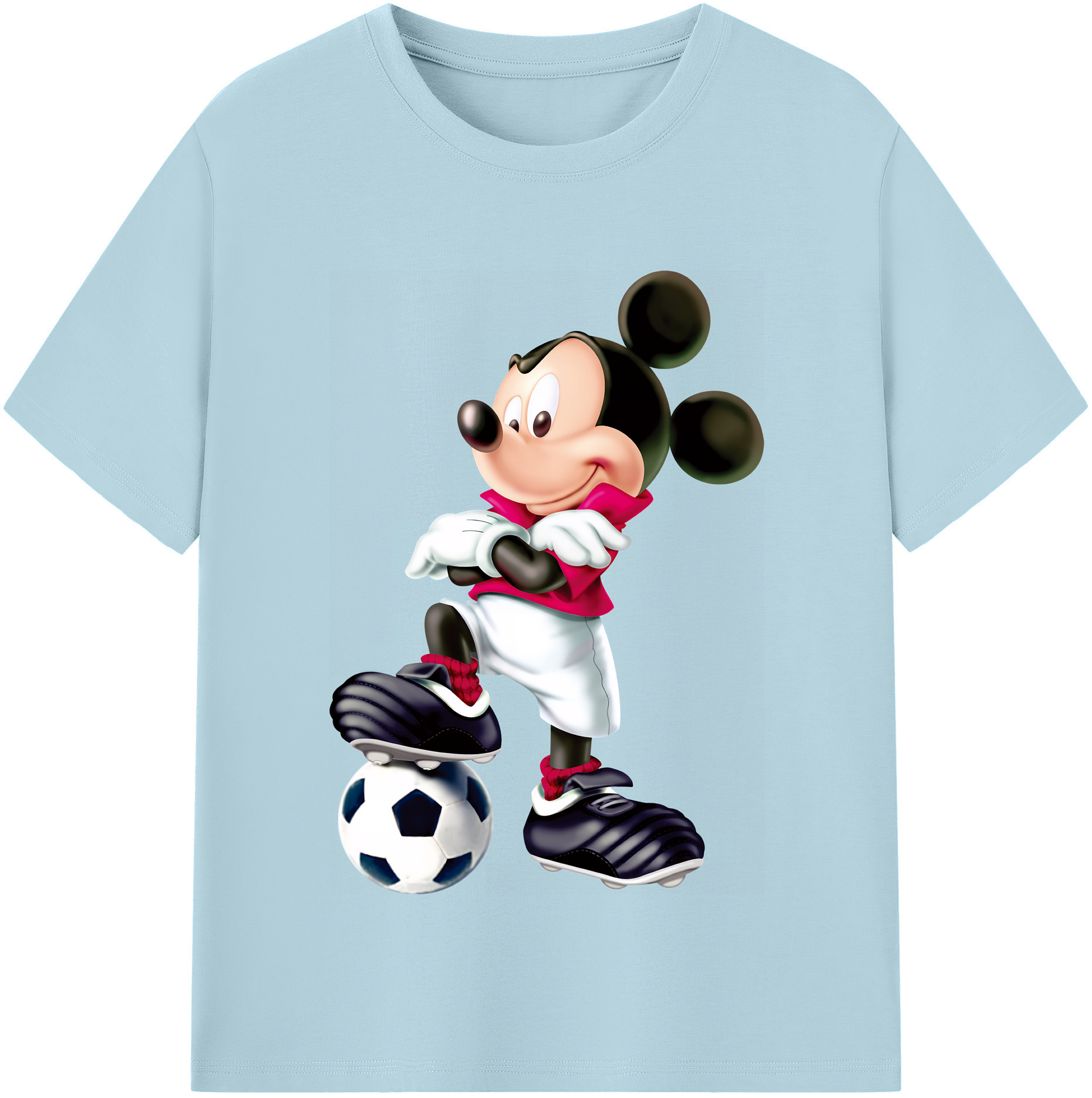 （画像用） ミッキーマウス Mickey Mouse 綿100％半袖Tシャツ（フロントプリント）